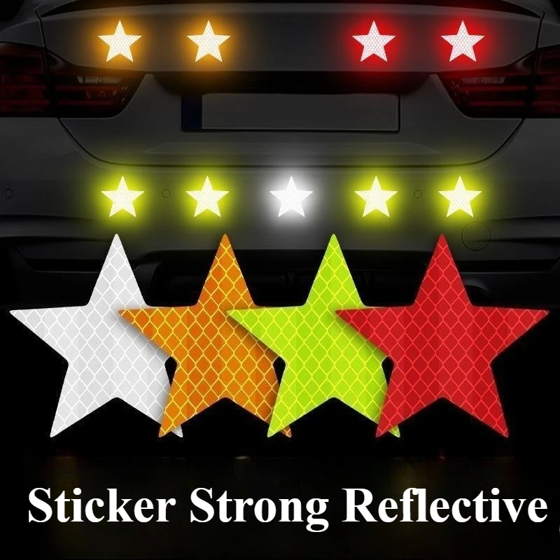 Car Accessories For Night Driving - 10/12 adet yıldız yansıtıcı çıkartmalar araba