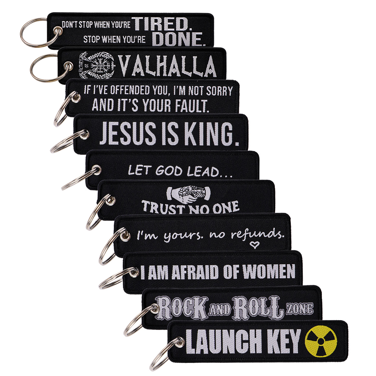 Car Accessories Quotation - Siyah Nakış Anahtarlık Rock and roll