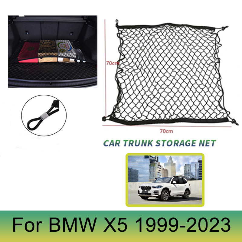 BMW için X5 iX5 E70 F15 G05 E5 - Car Cargo Net Trunk incelemesi ve fiyatı