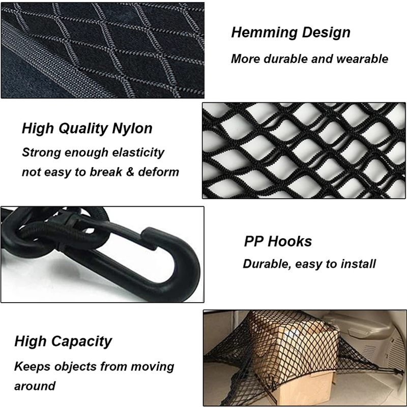 4 kanca 70x70 CM Araba Gövde N - Car Cargo Net Trunk incelemesi ve fiyatı